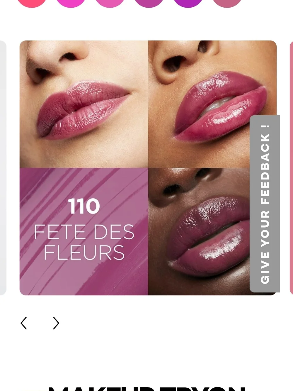 SET OF 4 NWT L'Oreal Liquid Lip Gloss in Fete de Fleurs Retails @$12.99 ea.